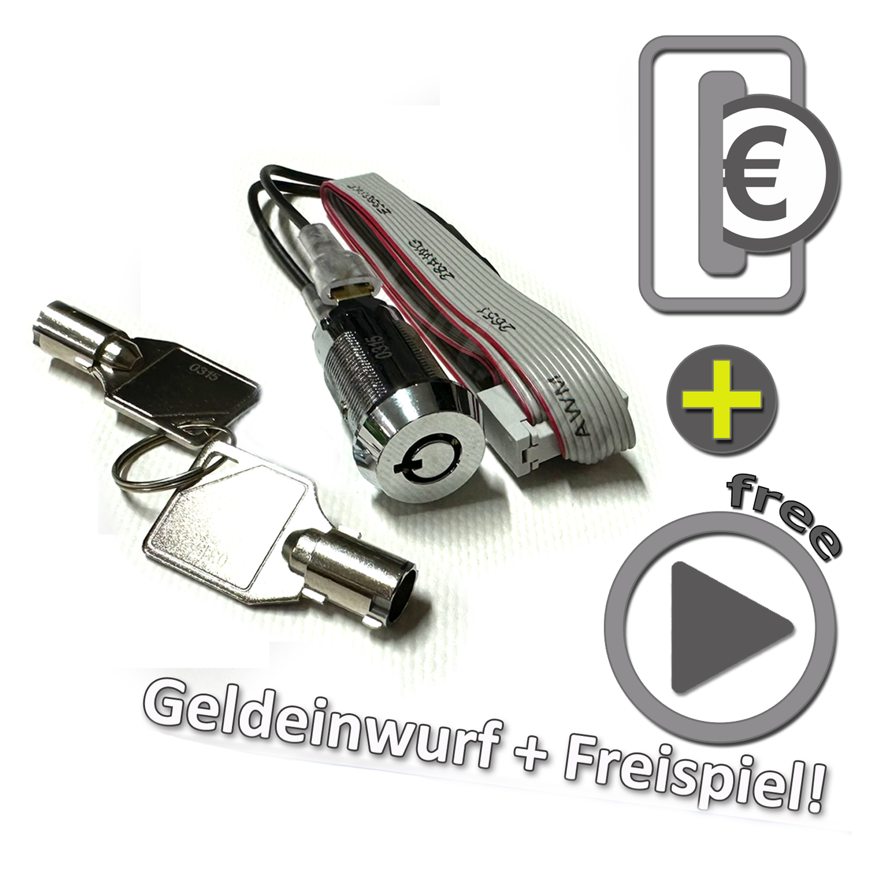 Freispiel Schloss Schlüsselschalter für Löwen Dart HB8 HB9 SM92 SM94, Geldeinwurf weiterhin möglich